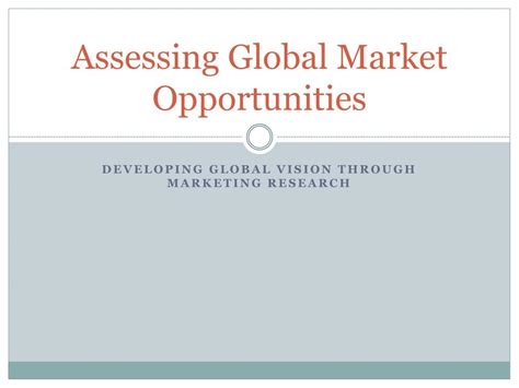 How to Assess Market